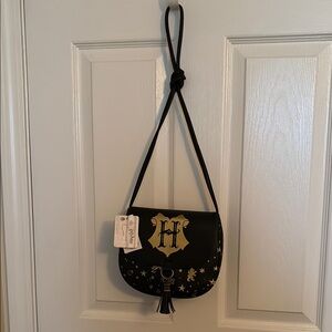 Harry Potter Black and Gold Crossbody Shoulder Bag